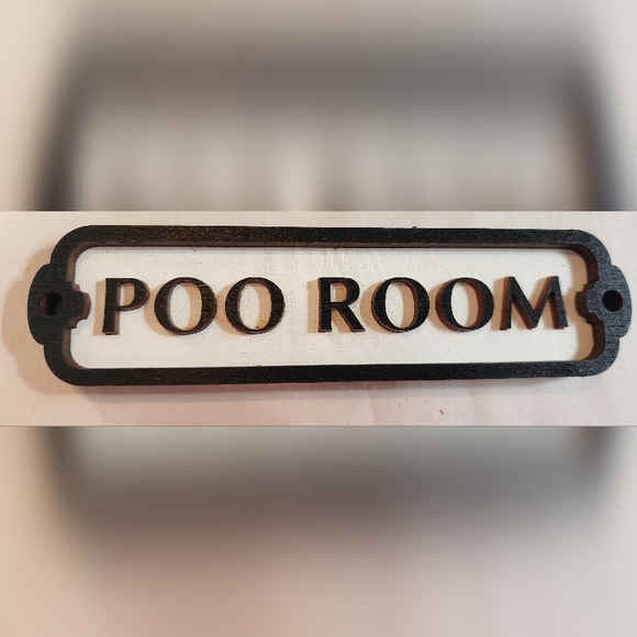 Funny Bathroom Sign Raised Wood Letters- Poo Room - Picture 3 of 3